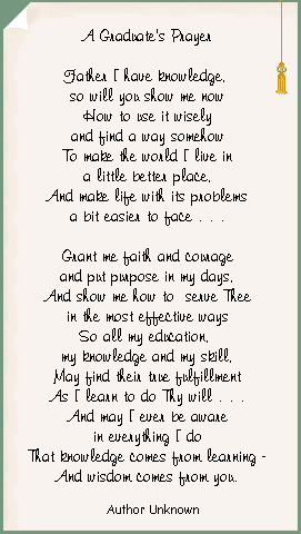 A Graduate's Prayer